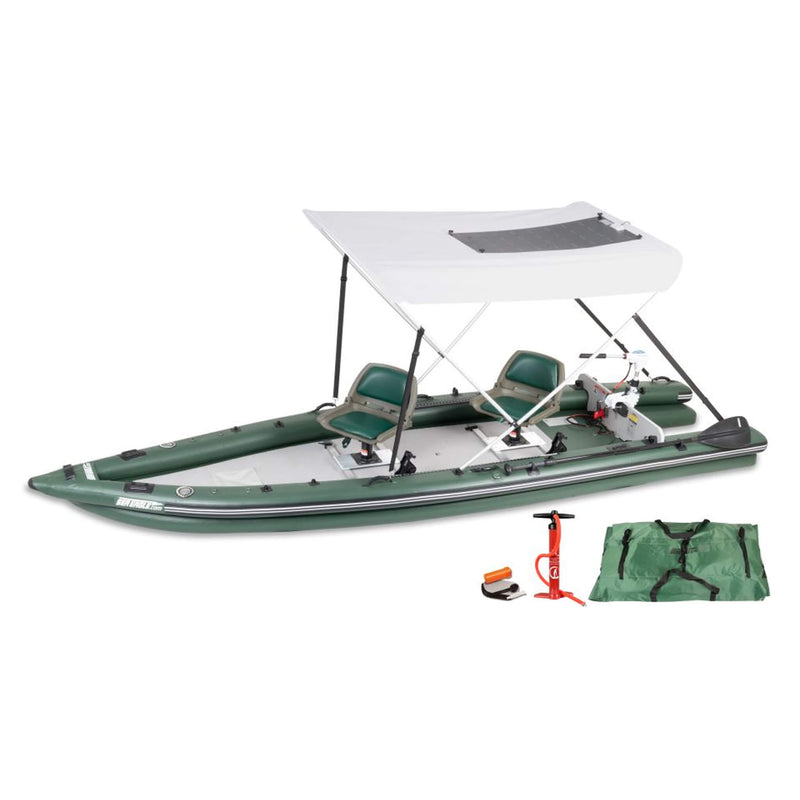 Sea Eagle Boats FSK16K FishSkiff Inflatable Fishing Boat 16ft SAK57351 - 110W Solar Boat Package