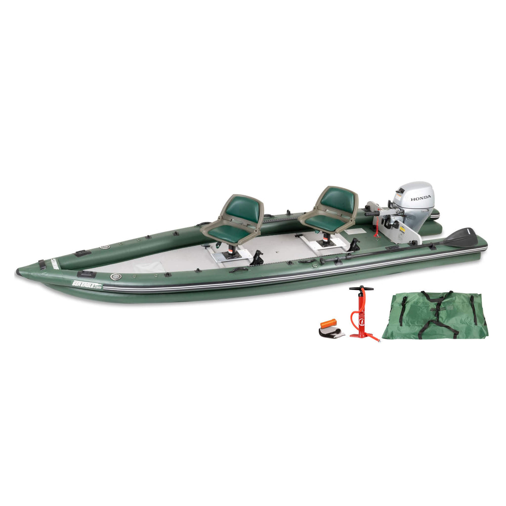 Sea Eagle Boats FSK16K FishSkiff Inflatable Fishing Boat 16ft SAK57351 - Honda 10 HP Motor Package