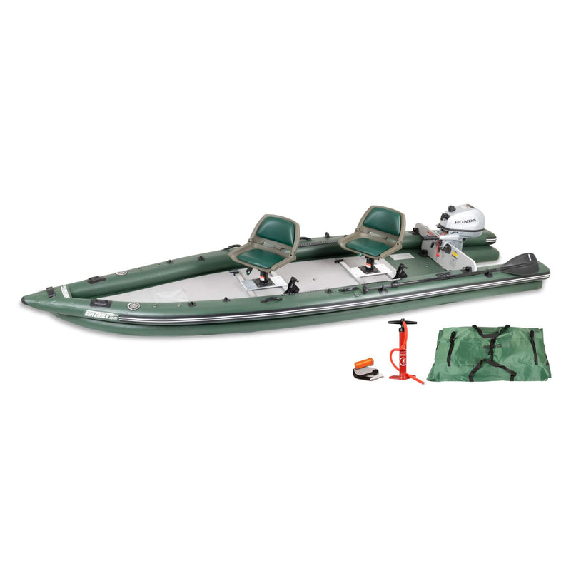 Sea Eagle Boats FSK16K FishSkiff Inflatable Fishing Boat 16ft SAK57351 - Honda Motor Package