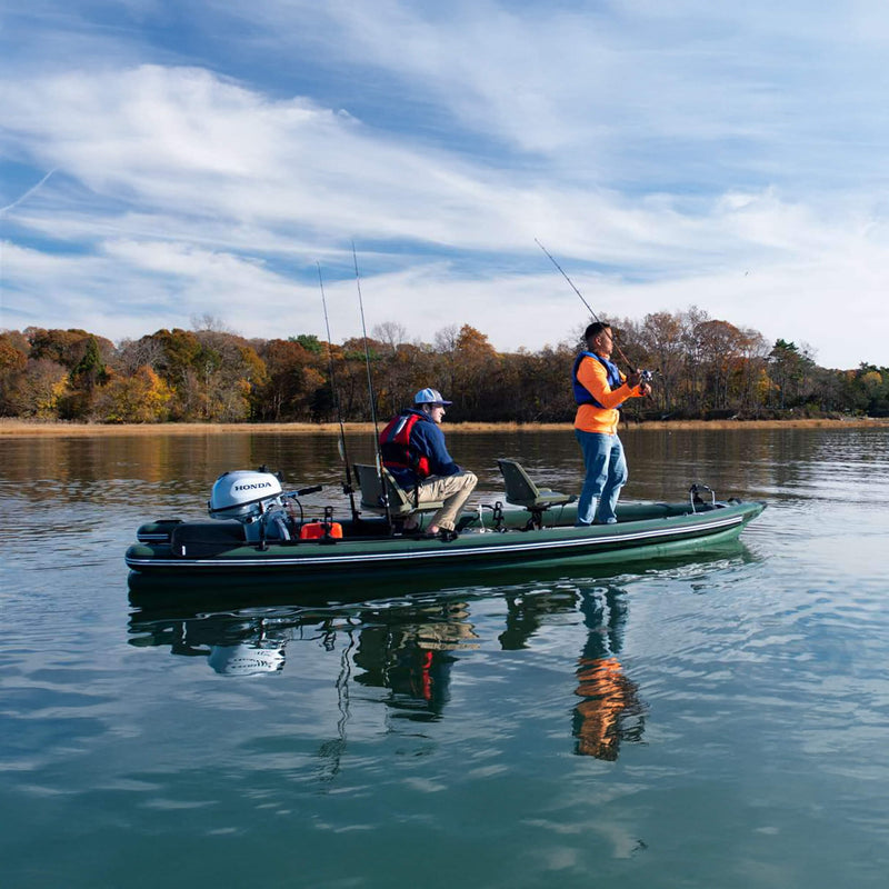 Sea Eagle Boats FSK16K FishSkiff Inflatable Fishing Boat 16ft SAK57351 - Lifestyle With Man And Women Fishing