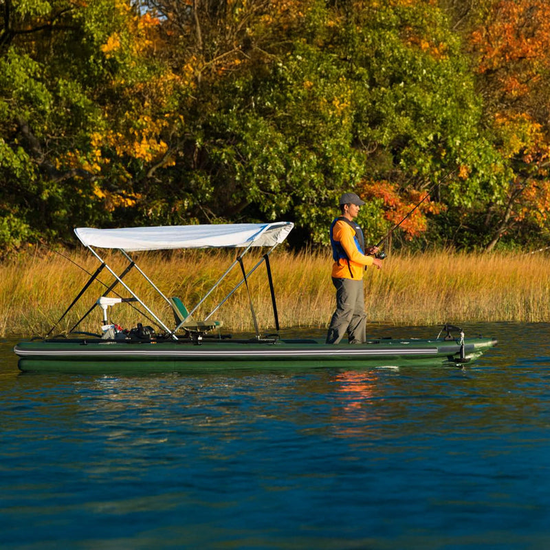 Sea Eagle Boats FSK16K FishSkiff Inflatable Fishing Boat 16ft SAK57351 - Lifestyle With Man Fishing