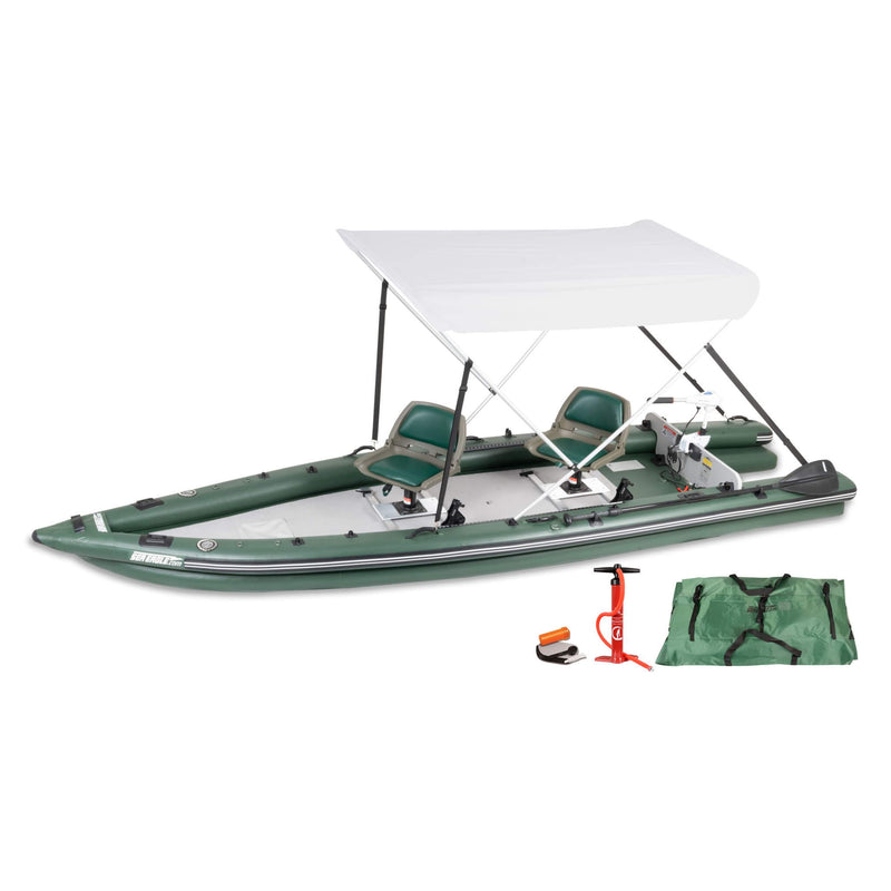 Sea Eagle Boats FSK16K FishSkiff Inflatable Fishing Boat 16ft SAK57351 - Watersnake Motor Canopy Package
