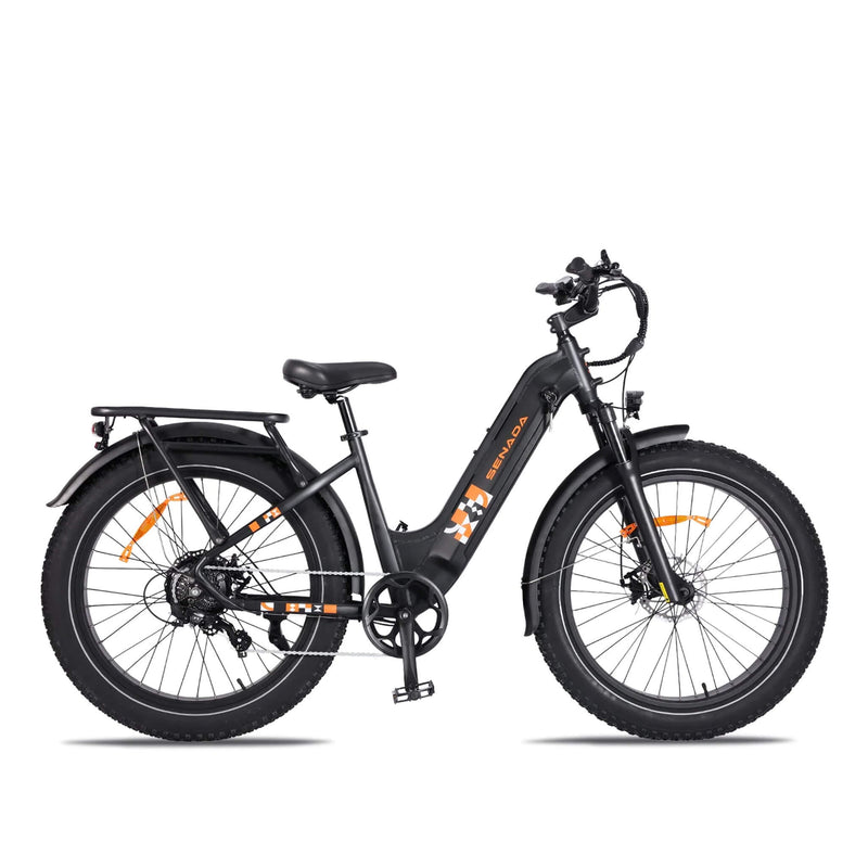 SENADA MAYOR 48V/20AH 750W Premium Electric All-Terrain Fat Tire Bike, 330LBS (SAK34816) Black Right Side View