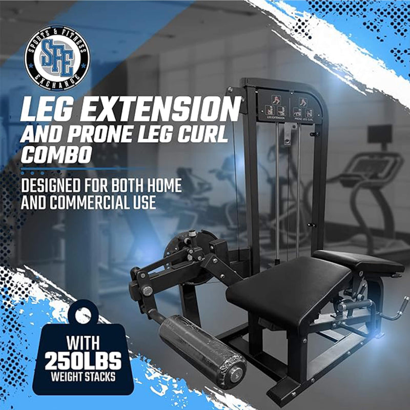 SFE Selectorized Leg Extension And Prone Leg Curl Combo With 250LB Weight Stack [GC-5058] (SAK98571)