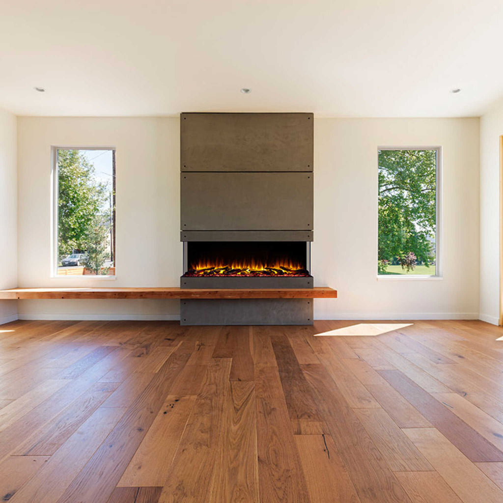 SIMPLIFIRE 55" SCION TRINITY 3-Side Linear Electric Fireplace [SF-SCT55-BK] (SAK93620) - Living Room View