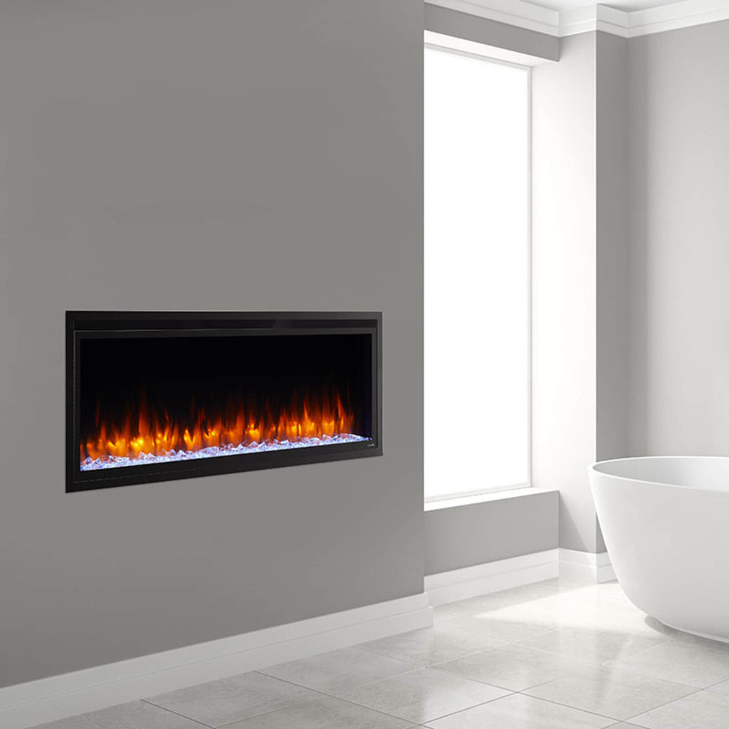Simplifire Allusion Platinum Recessed Linear Electric Fireplace [SF-ALLP50/60/72-BK] (SAK96415) SAKSBY - Room View