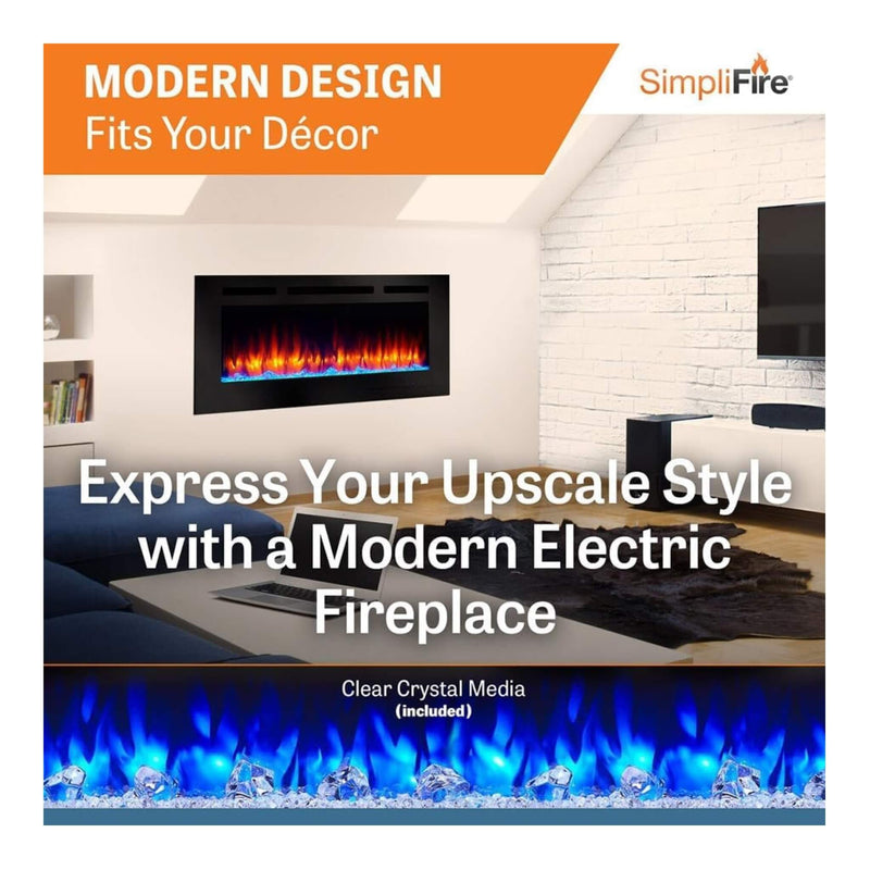 Simplifire Allusion Recessed Linear Electric Fireplace [SF-ALL48/50/60-BK] (SAK13256) SAKSBY - Features View