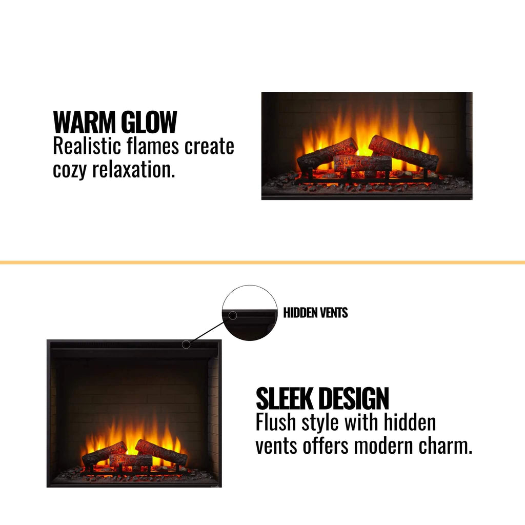 Simplifire Built-In Traditional Electric Fireplace [SF-BI36-EB] (SAK19539) SAKSBY - Features View