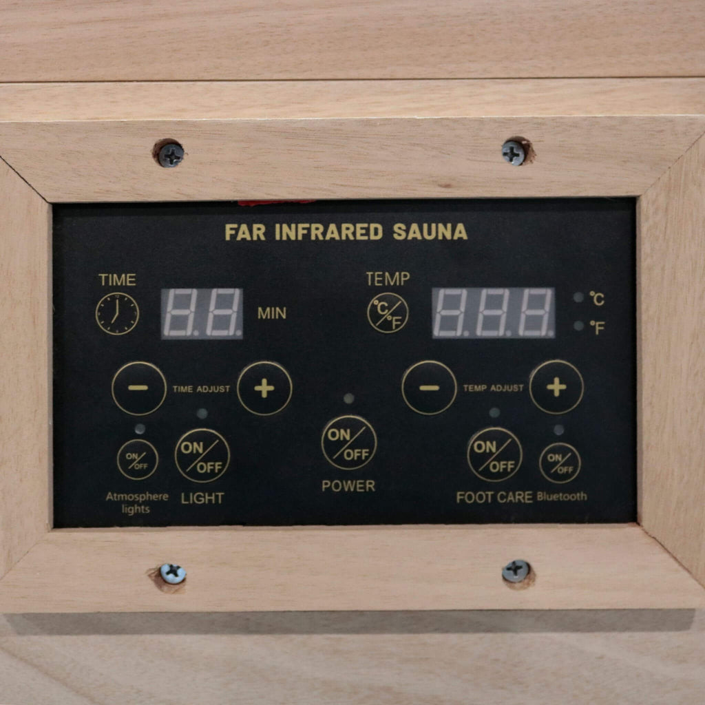 Single-Person Infrared Sauna Room With Bluetooth Music Player And Ambient Light (SAK62941) - Saksby Wholesale - Control Panel View