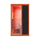 Single-Person Infrared Sauna Room With Bluetooth Music Player And Ambient Light (SAK62941) - Saksby Wholesale - Front View With LED