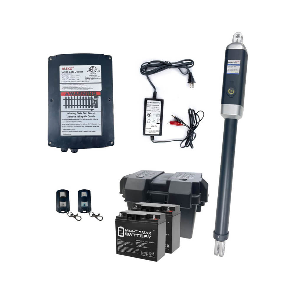 Aleko Single Swing Gate Operator ETL Listed Back Up Kit ACC2, 650LBS [GG450/AS450 AC/DC] (SAK31875)