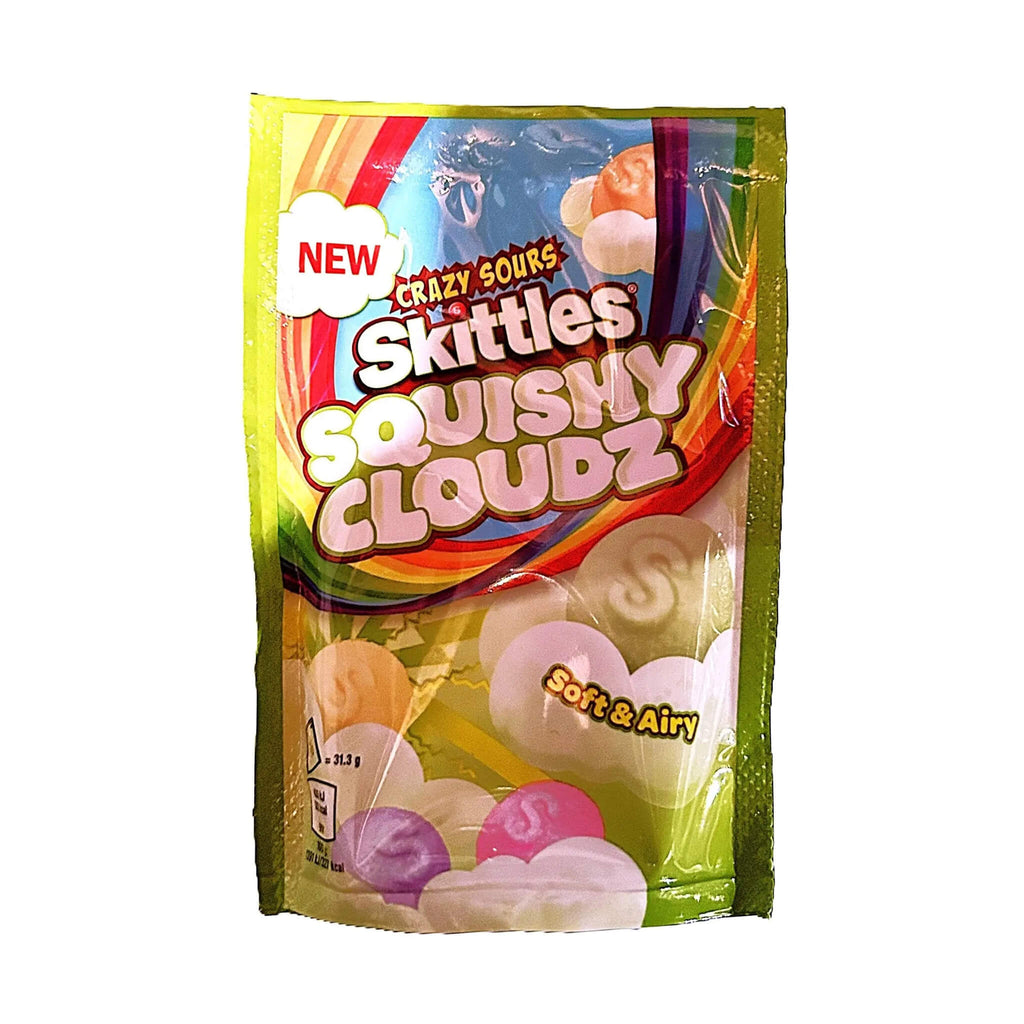 Skittles Squishy Crazy Clouds Sour – Soft & Tangy Fruit-Flavoured Gummies 94G Bag (UK)