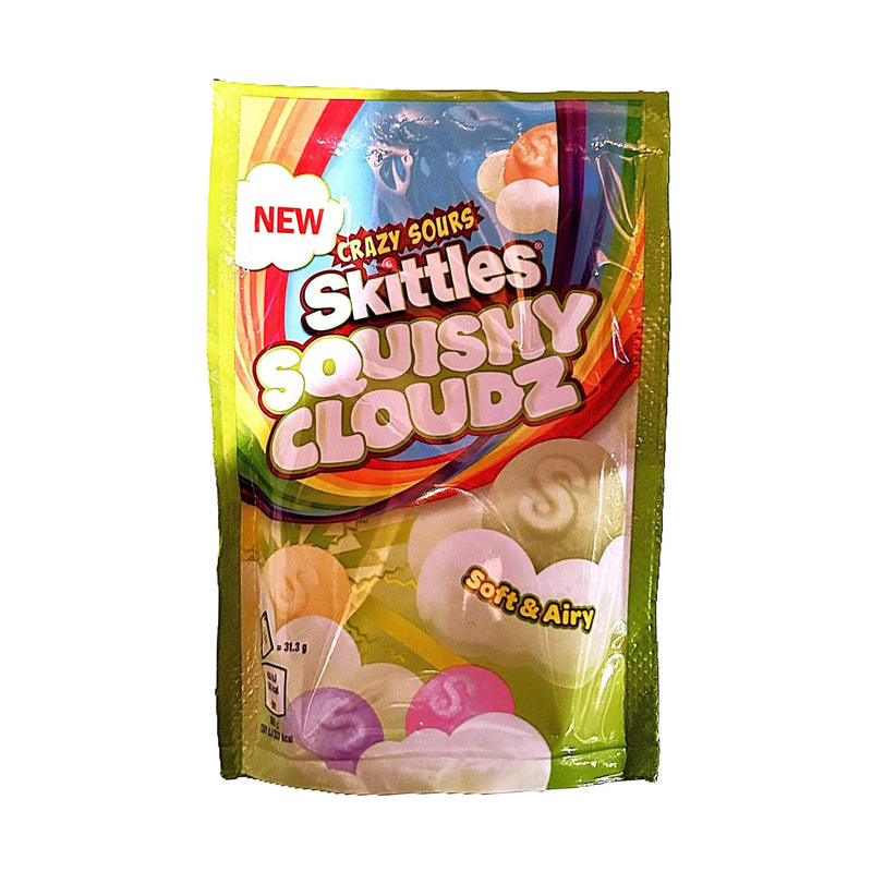 Skittles Squishy Crazy Clouds Sour – Soft & Tangy Fruit-Flavoured Gummies 94G Bag (UK)