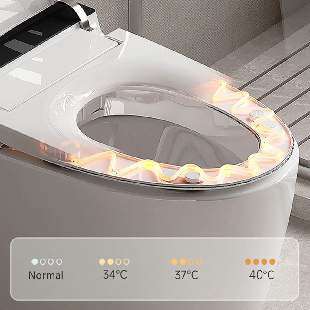 Smart Auto Dual Flush Tankless Toilet With Heated Bidet, Auto Open And Close (SAK37415) - Saksby Wholesale - Adjustable Temperature