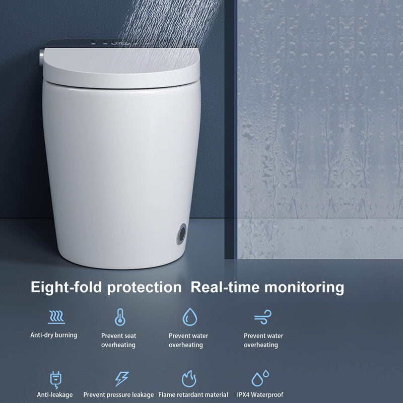 Smart Auto Dual Flush Tankless Toilet With Heated Bidet, Auto Open And Close (SAK37415) - Saksby Wholesale - Real Time Setting