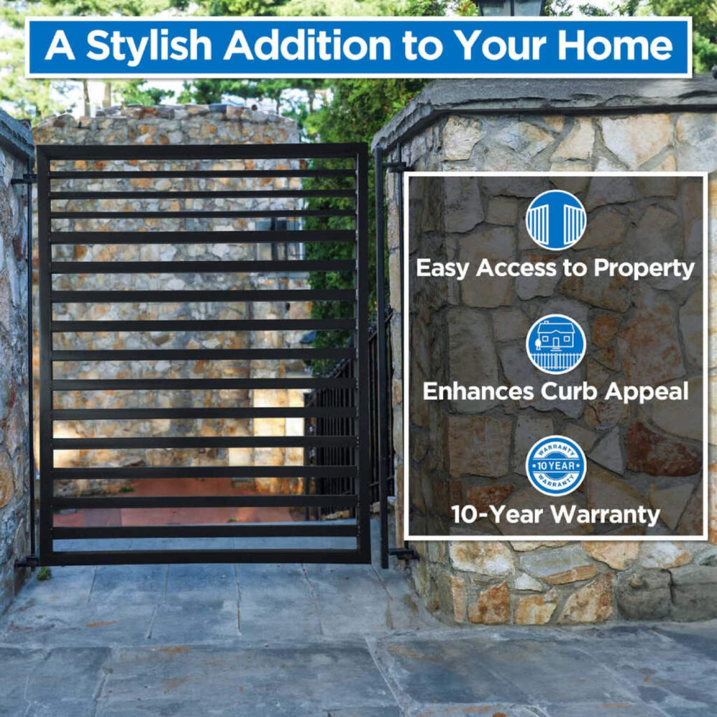 Sofia Style Powder Coated Galvanized Steel Pedestrian Gate, 5FT [PGSOF-AP] (SAK76483) - Saksby Wholesale - Features View