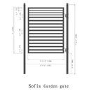 Sofia Style Powder Coated Galvanized Steel Pedestrian Gate, 5FT [PGSOF-AP] (SAK76483) - Saksby Wholesale - Dimensions View