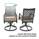 Sophia & William Outdoor Gas Fire Pit Table Set W/ Cushioned Swivel Dining Chairs, 5PCS (SAK63872) - Saksby Wholesale - Chair View