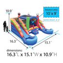 Sports Castle Bounce House With Double Water Slides (SAK17635) - Saksby Wholesale - Dimensions