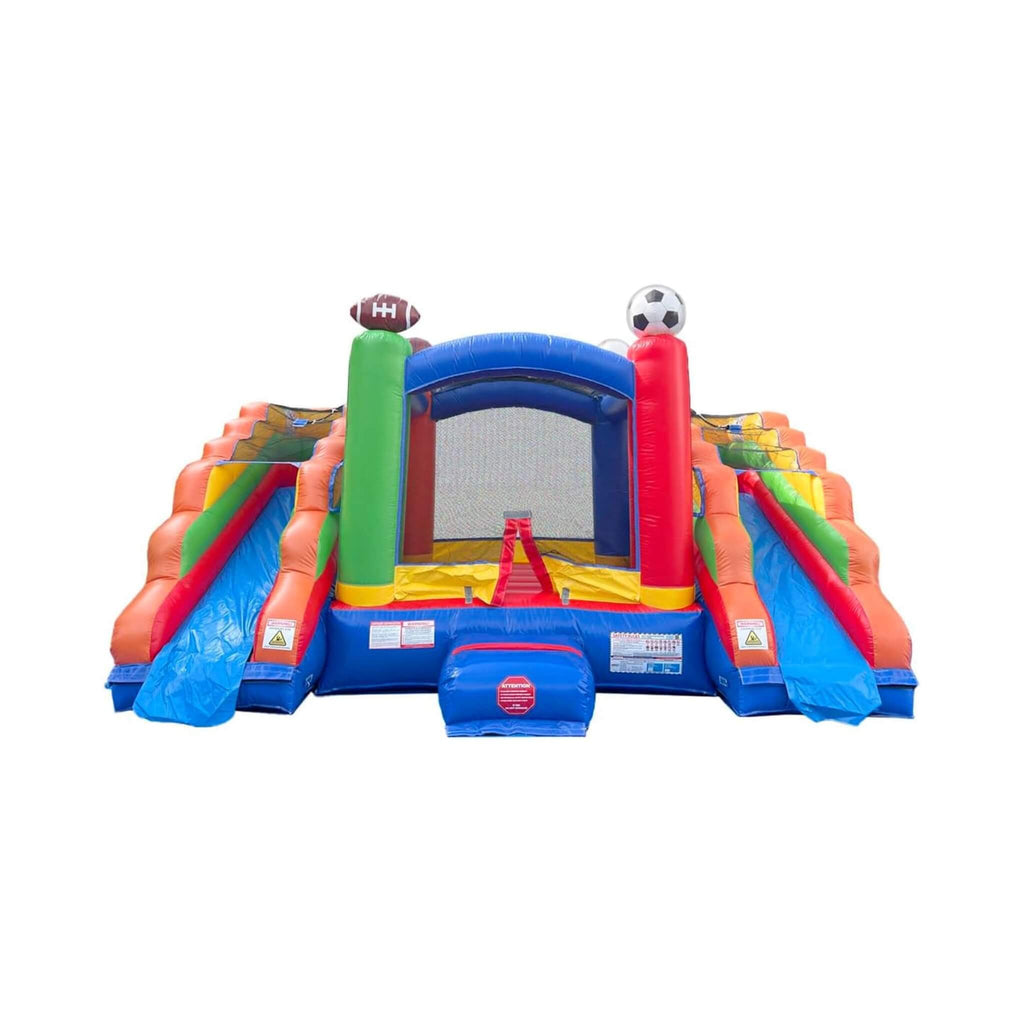 Sports Castle Bounce House With Double Water Slides (SAK17635) - Saksby Wholesale - Front View Without Pool