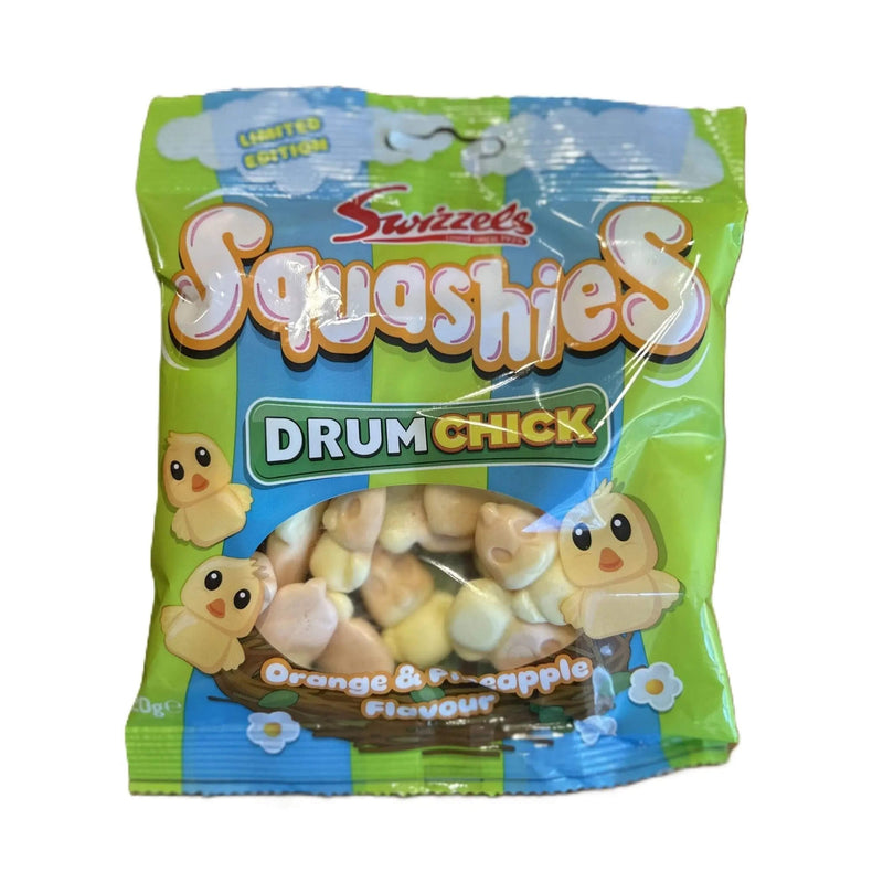 Squashies Drumchick Orange and Pineapple – Chewy Fruity Candy 120G Bag (UK)