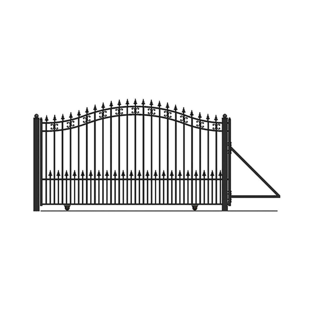 [12-18FT] Heavy-Duty St. Louis-Style Steel Sliding Driveway Gate (SAK64978) - Saksby Wholesale - Front View