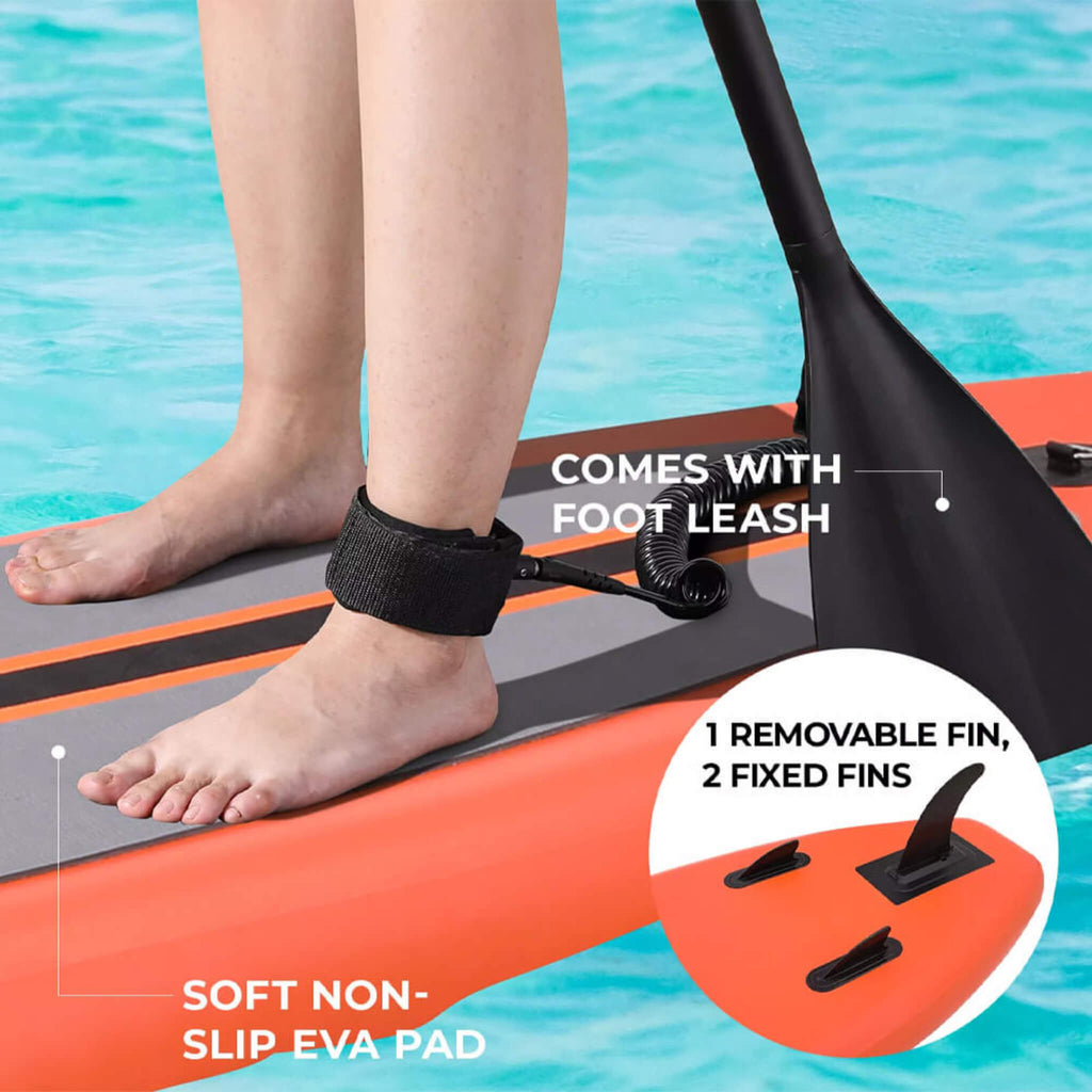 Streak Board Inflatable 10FT Stand Up Paddle Surfboard With Carry Bag, Pump And Paddle (SAK93471) SAKSBY - Non Slip EVA Pad Foot Leash And Fins