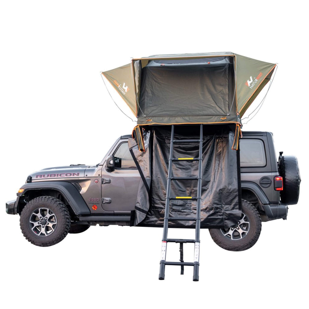 Naturnest Andromeda Green Soft-Shell Rooftop Tent With Large Panoramic Skylight & YKK Doors (SAK50612) - Saksby Wholesale - Front View