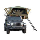 Naturnest Andromeda Green Soft-Shell Rooftop Tent With Large Panoramic Skylight & YKK Doors (SAK50612) - Saksby Wholesale - Side Right View With Ladder View