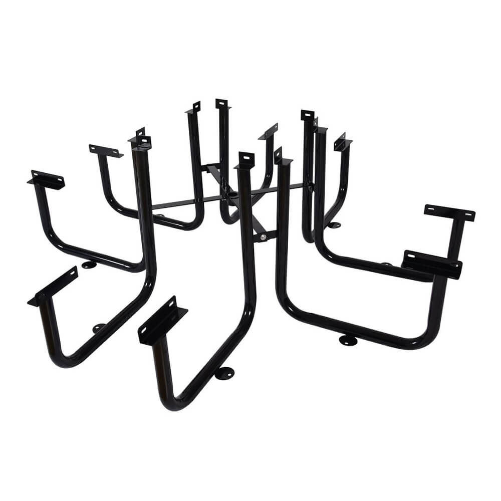Stylish Square Black Steel Picnic Table 46" With Thermoplastic Coating And Umbrella Pole (SAK90547)-SAKSBY