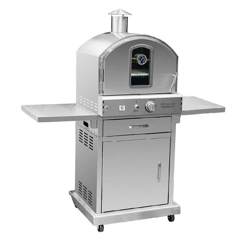 SUMMERSET 16K BTU Propane Freestanding Gas Outdoor Pizza Oven With Pizza Stone [SS-OVFS-LP] (SAK15830)-SAKSBY