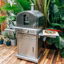 Summerset 60" Outdoor Freestanding Gas Pizza Oven [SS-OVFS-LP/NG] (SAK17543) - Saksby Wholesale - Lifestyle Image With Cooked Pizza