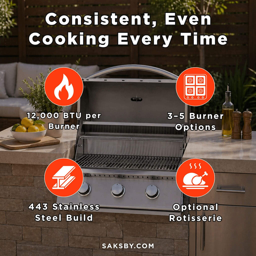 Summerset Sizzler Built-In Propane Gas Grill [SIZ26/32/38] (SAK71502) - Saksby Wholesale - Features