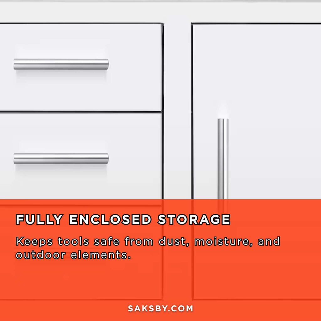 Summerset 33-Inch Stainless Steel Flush Mount Triple Drawer And Access Door Combo [DC3-33] (SAK92847) - Saksby Wholesale - Fully Enclosed Feature