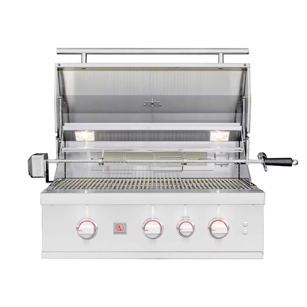Summerset TRL Pro Built-In Grill With Rear Infrared Burner And Rotisserie Kit [TRLPRO] (SAK94108) - Saksby Wholesale - Front View With Lid Opened