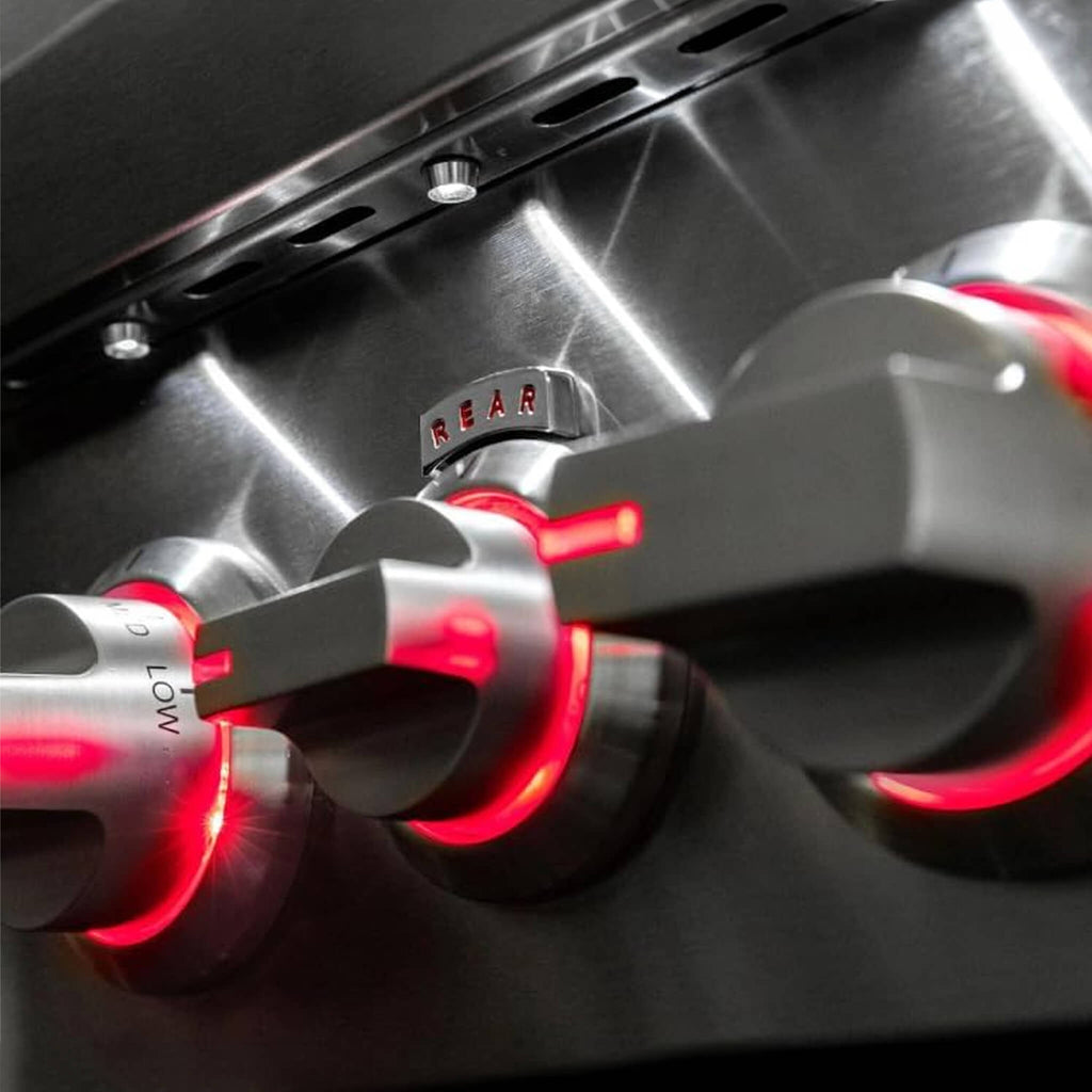 Summerset TRL Pro Built-In Grill With Rear Infrared Burner And Rotisserie Kit [TRLPRO] (SAK94108) - Saksby Wholesale - Knobs Close Up With LED