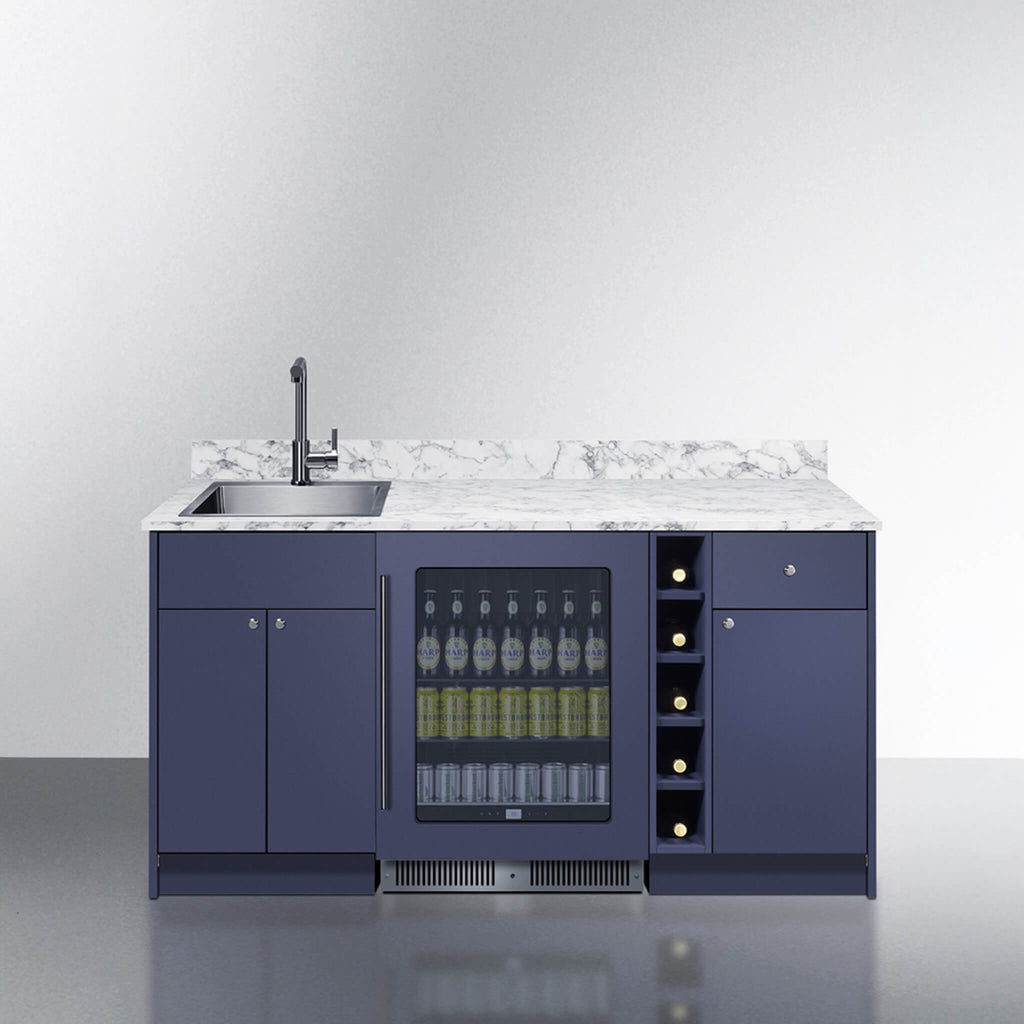 Summit Oasis Wet Bar Kitchenette With Countertop, Beverage Center, And Fully Assembled Cabinetry [OASISWH35] (SAK19178)