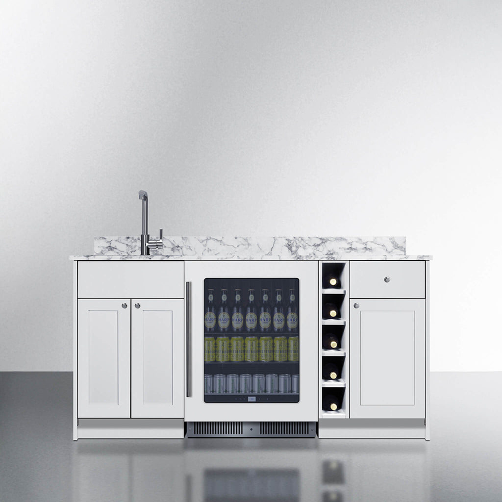 Summit Oasis Wet Bar Kitchenette With Countertop, Beverage Center, And Fully Assembled Cabinetry [OASISWH35] (SAK19178)