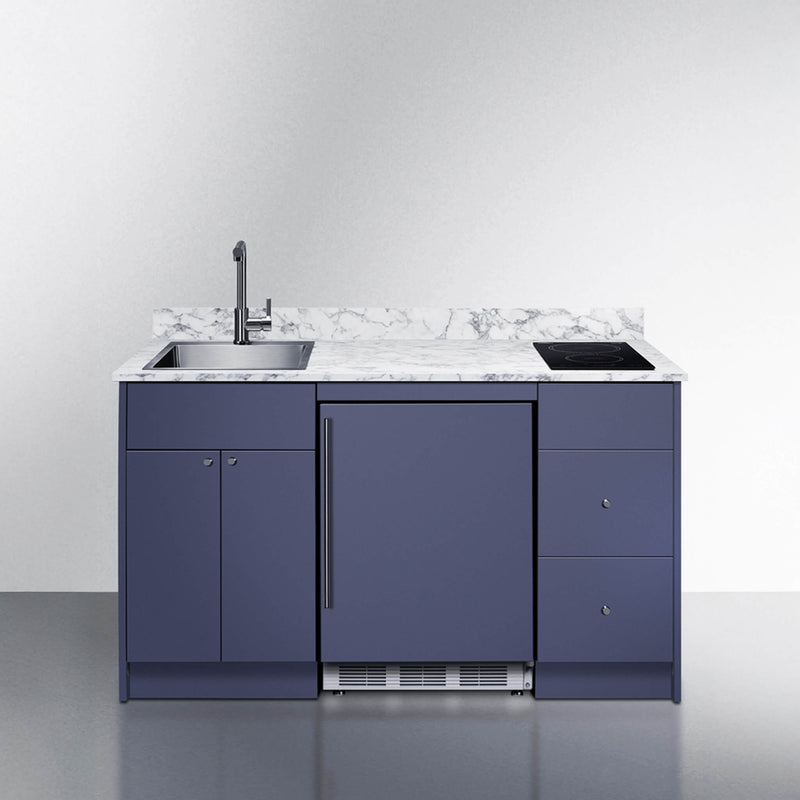 Summit Turnkey Caldera Kitchenette With A Cooktop, Refrigerator-Freezer, Sink, And Pre-Installed Cabinetry [CALDERAWH35] (SAK73248)