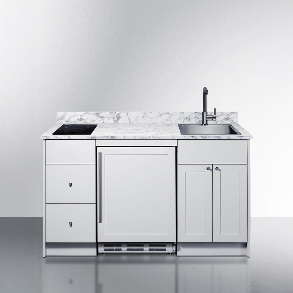 Summit Turnkey Caldera Kitchenette With A Cooktop, Refrigerator-Freezer, Sink, And Pre-Installed Cabinetry [CALDERAWH35] (SAK73248)