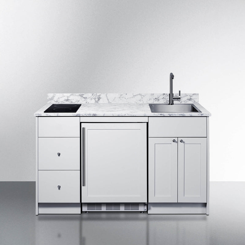 Summit Turnkey Caldera Kitchenette With A Cooktop, Refrigerator-Freezer, Sink, And Pre-Installed Cabinetry [CALDERAWH35] (SAK73248)