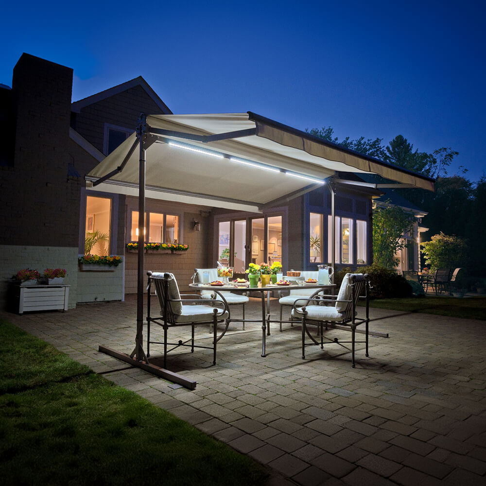 SUNSETTER Woven Acrylic Premium Oasis Freestanding Awning - SAKSBY