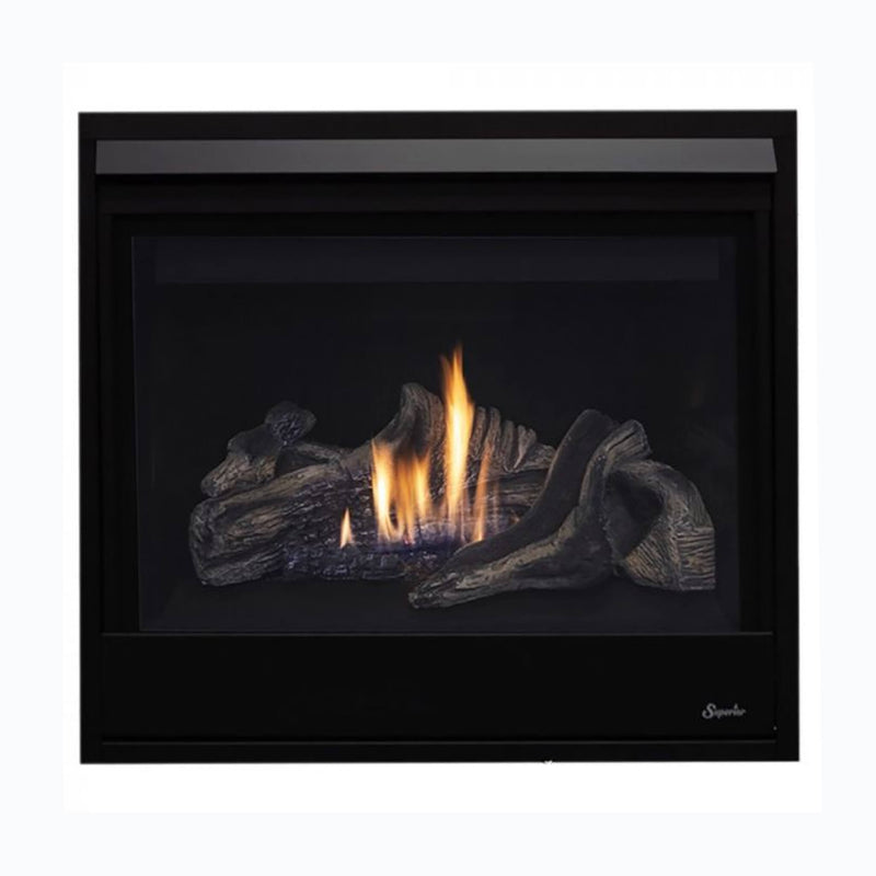 SUPERIOR FIREPLACES 40" Contemporary Black Glass Direct Vent Gas Fireplace With Battery Back Up [DRC3040DEN-B] (SAK40523)