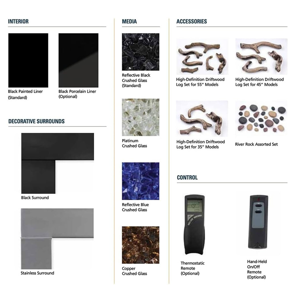 Superior Fireplaces DRL2000 55-Inch Linear Direct Vent Natural Gas Fireplace With Sceen Barrier [DRL2055TEN] (SAK42051) - Saksby Wholesale - Accessories