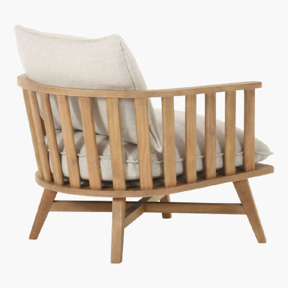 Surya Arco Premium Linen Accent Chair With Beechwood Base, 34" (SAK64750)