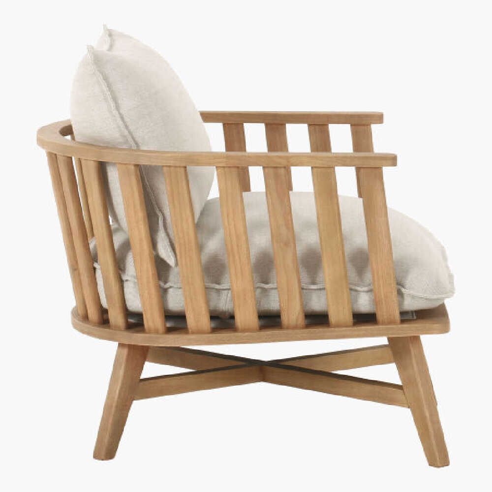 Surya Arco Premium Linen Accent Chair With Beechwood Base, 34" (SAK64750)