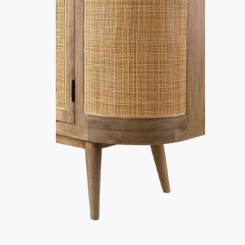 Surya Avadi Lacquered Mango Wood Sideboard With Rattan Doors, 69" (SAK34691)