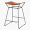 SURYA CELERIO Brown Lacquered Leather Kitchen Counter Stool, 18" (SAK81947)