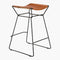 SURYA CELERIO Brown Lacquered Leather Kitchen Counter Stool, 18" (SAK81947)