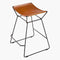 SURYA CELERIO Brown Lacquered Leather Kitchen Counter Stool, 18" (SAK81947)